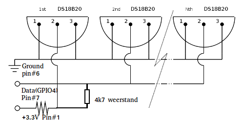 Voorbeeld 1 wire schakeling