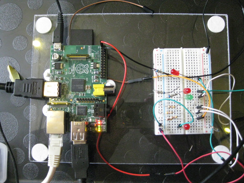 raspberripi met breadboard